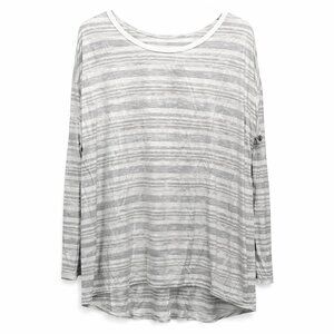 GAP Luxe Gray & White Striped Top XXL 2X Super Soft Cozy Favorite 🤍✨
